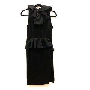 MOSCHINO Couture Black Silk Ruffle Dress, Sz 6
